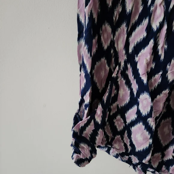 Anthropologie Holding Horses Flowy Diamond Print Blouse Top Purple XS - Picture 4 of 5